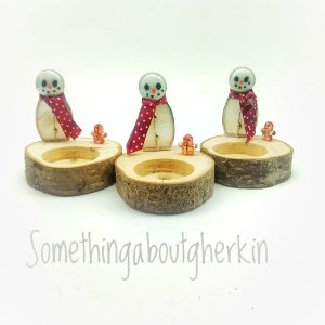 Snowman tealight holder